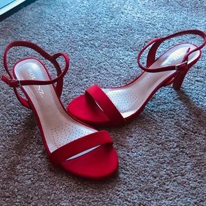 red, heels